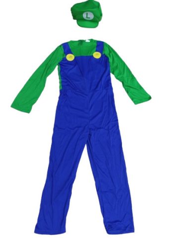 6-7 évesre (L) 2 részes Luigi jelmez - Super Mario - Nintendo - ÚJ