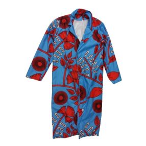   Felnőtt méretű jelmezkabát, piros-kék mintás jelmezfelső