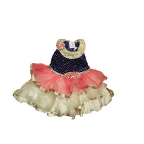 1-2 évesre korall-kék-arany tüllös jelmezruha