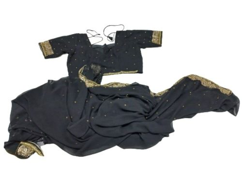 Fekete gyöngyös, díszes arab női jelmez