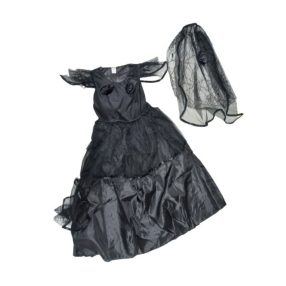 4-6 évesre fekete jelmezruha, fátyollal - ÚJ