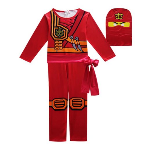 110-es piros Ninjago jelmez, 3 részes - ÚJ
