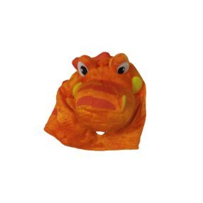 Narancssárga plüss dínó fej, jelmezkiegészítő - ÚJ