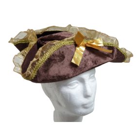   Gyerek fejre plüss barna háromszögkalap, jelmez kiegészítő - ÚJ