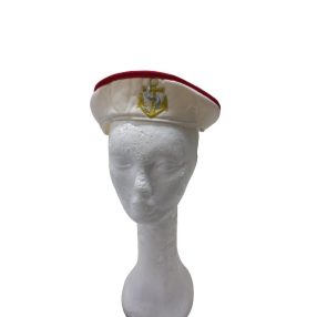 Piros-fehér tengerész, hajós kadét jelmezsapka