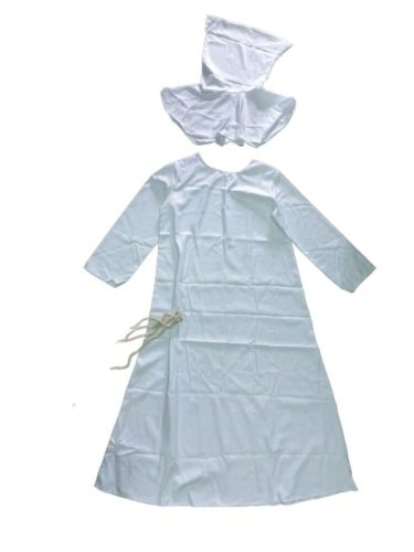 Fehér szerzetesruha csuklyával, jelmez, felnőtt méret - ÚJ