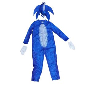   3-4 évesre (S) kék jelmezruha fejdísszel, kesztyűvel - Sonic - ÚJ