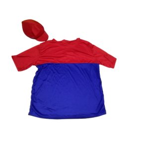   Felnőtt nagyméretű Mario jelmezfelső és sapka - Super Mario - ÚJ