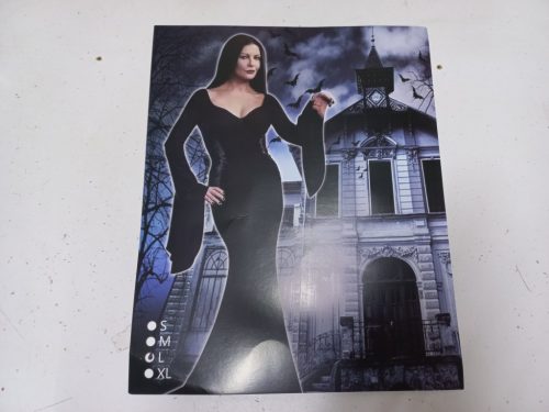 Női L-es fekete Morticia jelmezruha - Addams Family - ÚJ