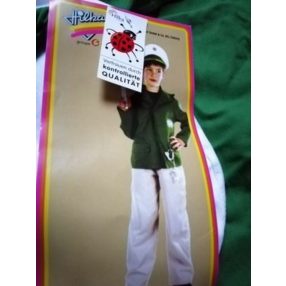   11-14 évesre zöld jelmezkabát (rendőr, vasutas, stb) sapkával - ÚJ 