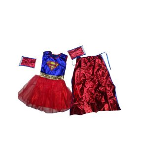   7-8 évesre Supergirl jelmezruha palásttal, csuklórátéttel (L) - Superman - ÚJ