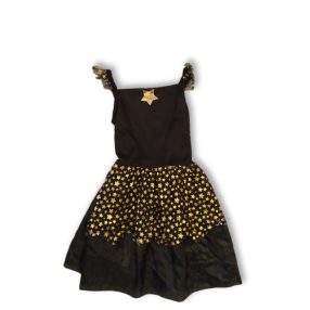   5-6 évesre fekete-arany csillagos jelmezruha, halloweenra is jó - Tesco