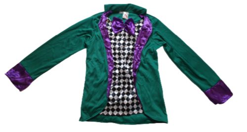 134-140-es zöld bohóc jelmezfelső (hibás)