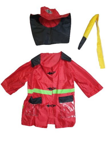 Piros tűzoltófelső, kiegészítőkkel - ÚJ