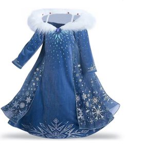   Szőrmegalléros Frozen jelmez kb. 4-5 évesre (M) - Jégvarázs - ÚJ