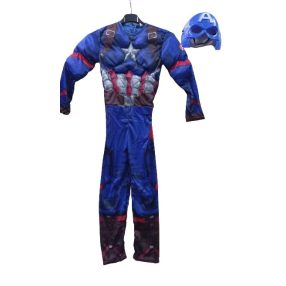   2-4 évesre izmosított Amerika Kapitány jelmez álarccal - Captain America - ÚJ