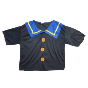   7-9 évesre fekete-kék gombos, matrózgalléros jelmezfelső (pl. bohóc)