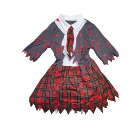   5-6 évesre szürke-piros kockás véres jelmezruha - Halloween