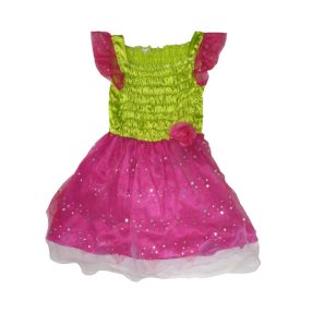 6-7 évesre rózsaszín-zöld tüllös jelmezruha