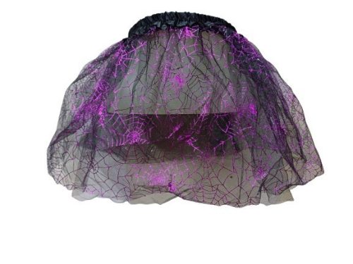 5-6 évesre lila-ezüst pókháló mintás tüllszoknya - ÚJ