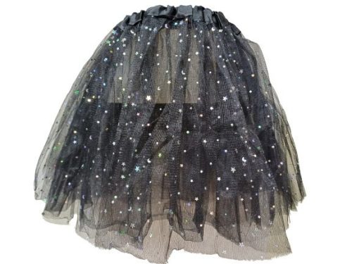 14-16 évesre fekete tüllszoknya, csillagos - ÚJ