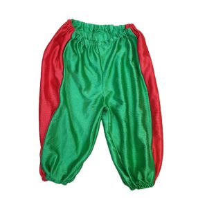 7-8 évesre piros-zöld térdig érő jelmeznadrág