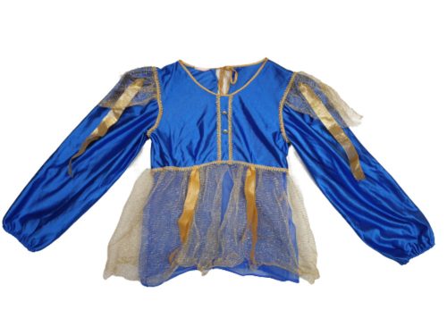 Nagy lányra vagy kisebb felnőttre kék-arany jelmezfelső