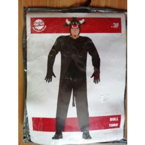 Felnőtt M-es fekete bika jelmez - ÚJ