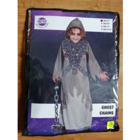   5-6 évesre szürke láncos jelmezruha, szellem - Halloween - ÚJ