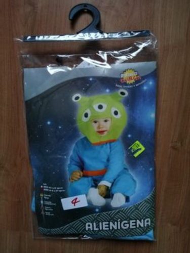1-2 évesre kék-zöld űrlény, földönkívüli, marslakó jelmez - ÚJ