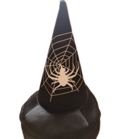   Szivacsos anyagú pókos csúcsos Halloween jelmezsapka - ÚJ