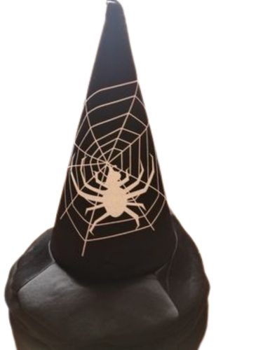 Szivacsos anyagú pókos csúcsos Halloween jelmezsapka - ÚJ
