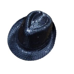 Fekete flitteres jelmezkalap - ÚJ