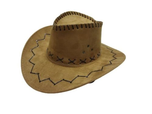Világosbarna sheriff, cowboy jelmez kalap, felnőttre vagy nagyobb gyerekre - ÚJ