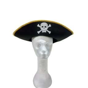 Kalóz kalap (arany karimás), felnőtt méret  - ÚJ