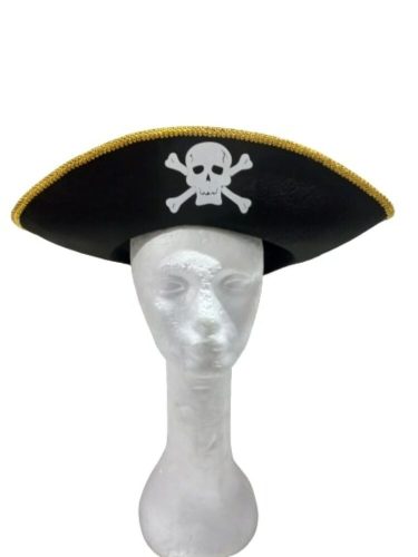 Kalóz kalap (arany karimás), felnőtt méret  - ÚJ