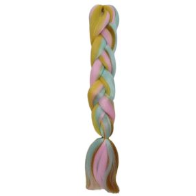 Szőke-rózsaszín-kék hajfonat, jelmezkiegészítő - ÚJ