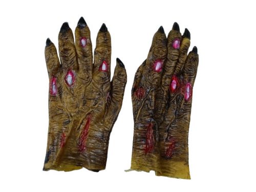 Barna farkas kéz, vérfarkas kéz karmokkal, jelmez kiegészítő - Halloween - ÚJ