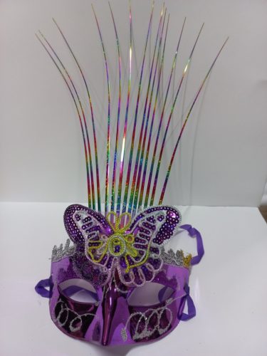 Lila-sárga pillangós, lepkés karneváli szemmaszk, maszk, álarc - ÚJ