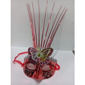   Piros pillangós, lepkés karneváli szemmaszk, maszk, álarc - ÚJ