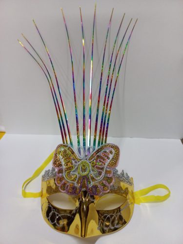 Arany pillangós, lepkés karneváli szemmaszk, maszk, álarc - ÚJ