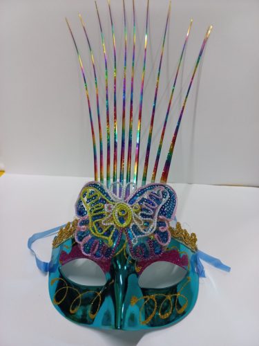 Kék pillangós, lepkés karneváli szemmaszk, maszk, álarc - ÚJ