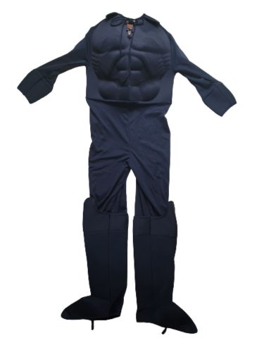 Férfi L-es fekete izmosított kezeslábas jelmez