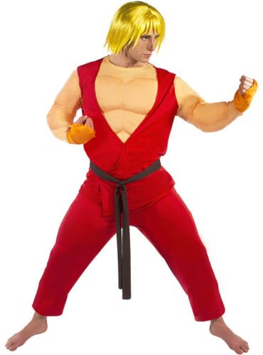 Felnőtt L-es izmosított Ken jelmez - Street Fighter - ÚJ