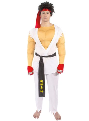 Felnőtt L-es izmosított Ryu jelmez - Street Fighter - ÚJ