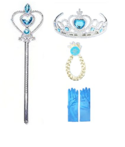 Kék jelmezkiegészítő szett, 4 db-os - Frozen, Jégvarázs - ÚJ