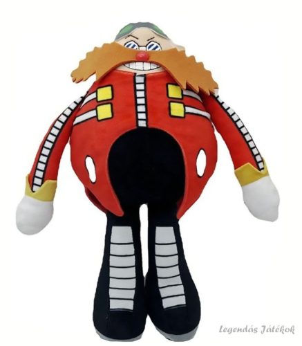 30 cm-es piros ruhás bajszos plüss figura - Dr. Eggman - Sonic - ÚJ