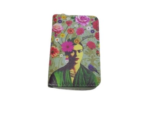 Zöld virágos pénztárca - Frida Kahlo - ÚJ