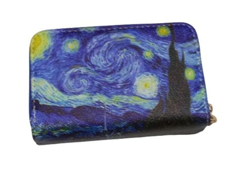 Kék festményes pénztárca - Van Gogh: Csillagos éj - ÚJ