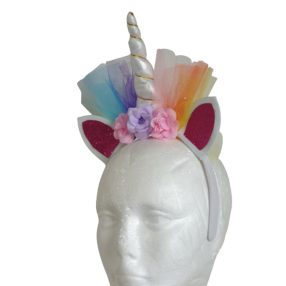 Fehér világítós fejre tehető unikornis szarv - ÚJ